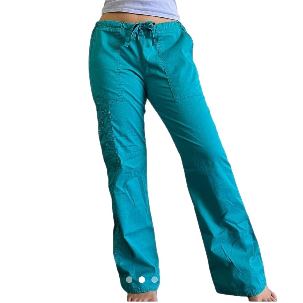 Teal Blue Cargo Scrub Pants Size MP